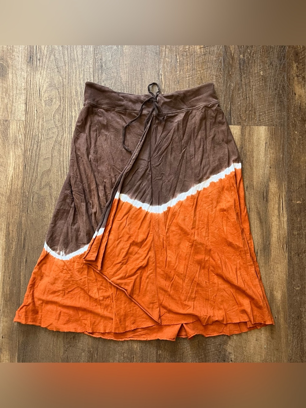 Prana y2k boho indie brown orange tie dye skirt women’s size XS extra small